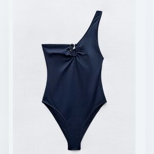 ZARA METAL PIECE ASYMMETRIC SWIMSUIT